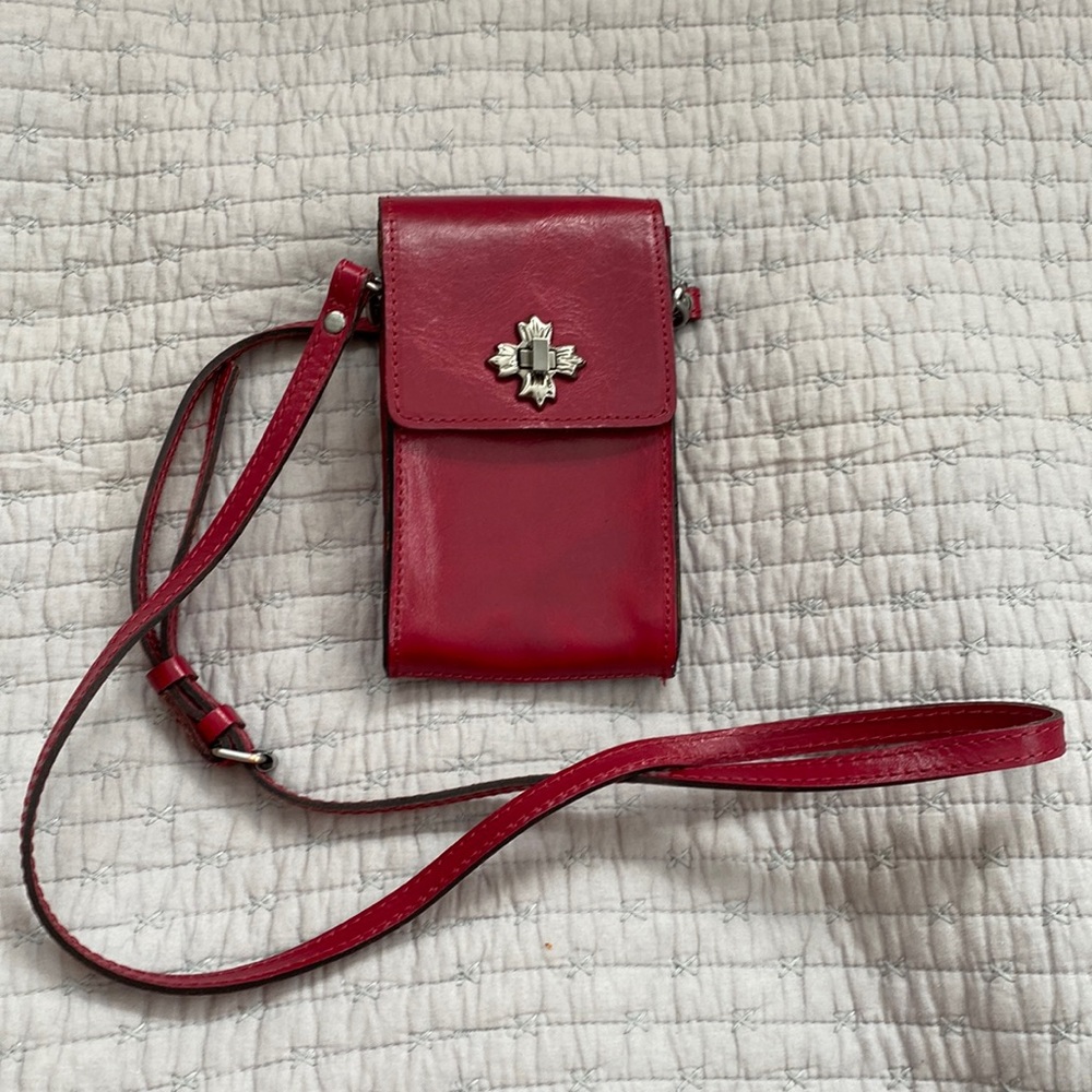Patricia Nash phone crossbody wallet red used once